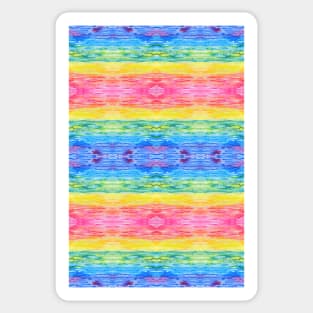 Happy and Bright Watercolor Tropical Rainbow Stripes Sticker